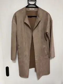 CIAOPANIC チャオパニック スウェード調 ノーカラー コート ベージュ