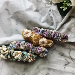 No.9バレッタ　インド刺繍リボン