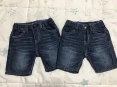 ダブルビー　半ズボン　デニム　80 双子