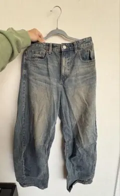 GU ライトブルー ワイドパンツ Mサイズ