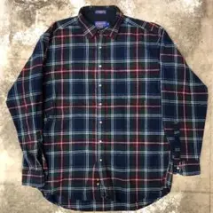 00's PENDLETONペンドルトン 長袖 チェックウールシャツ XL