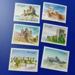 8390 外国切手 ポルトガル 1986年 城 シリーズ 6枚セット
