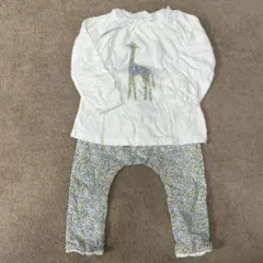 NEXT ベビー　キリン柄長袖Tシャツと花柄レギンスセット 9〜12ヶ月