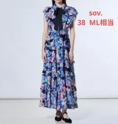 Sov. 総レース シャツワンピース ブルー 38 - メルカリ