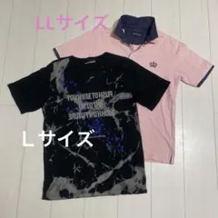 Sorridere ピンクポロシャツとグラフィックTシャツセット