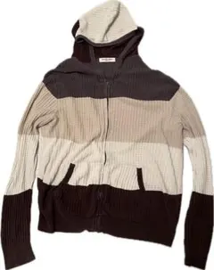 ジェラートピケ オム ボーダーパーカー Lサイズ ルームウェア