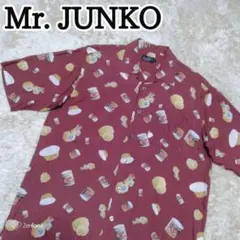 90s Mr JUNKO 臙脂 半袖　アロハ シャツ 総柄 ミスタージュンコのサムネイル