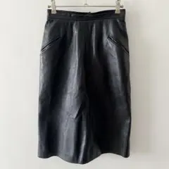 LOEWE ロエベ レザー タイトスカート ラムレザー ナッパレザー 黒 40のサムネイル
