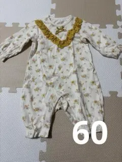 アプレレクール　花柄ロンパース イエロー フリル付き