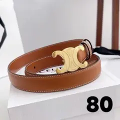 CELINE セリーヌ レザー トリオンフ 金具付きベルト サイズ75CM - メルカリ