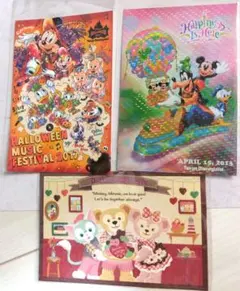 ダッフィー　ディズニー　ポストカード3枚セット　バレンタイン　ハロウィン