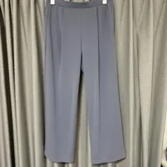 ユニクロ　クレープジャージーストレートパンツ　パープル　サイズL 丈標準