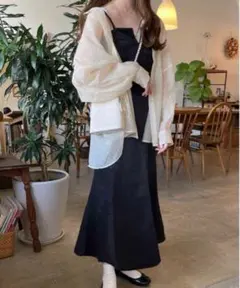 GRL◎マーメイドシルエットジャンパースカート 【dh118】キャミワンピ M