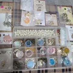 ハンドメイド アクセサリーパーツ 大容量セット 収納ケース付