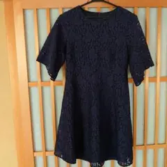 ZARA BASIC レース半袖ワンピース