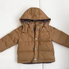 プティマイン　ダウンジャケット　90キャメル　フード取り外し