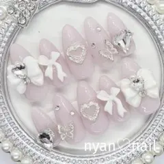 #10 量産型 ガーリー 韓国 ちゅるん ミルクピンク ネイルチップ ワンホン