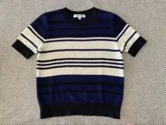 ユニクロ コットンポップコーンクルーセーター　半袖ニット M