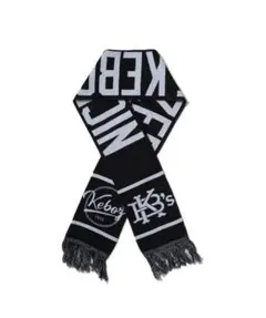 KEBOZ ケボズ　ロゴ入りブラックホワイトマフラー