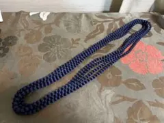 citrus シルクボール　ロングネックレス　ネイビー
