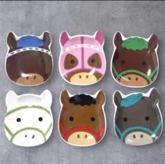 豆皿　プレート　カラフルダービー 馬　6点セット　コンプリート　小皿　セリア　②のサムネイル