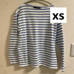 【美品】SAINT JAMES セントジェームス　水色ボーダー　長袖Tシャツ