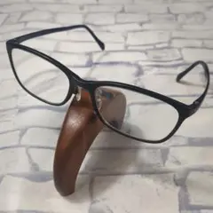ノーブランド　メンズ　黒×ネイビー　度入（強）メガネ