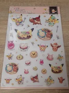 ポケモンカフェ　ピカチュウスイーツ　ステッカー