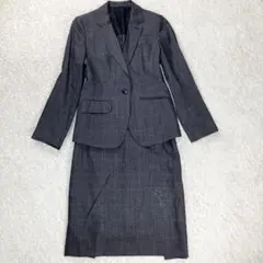 高級イタリア生地 ヒルトン セットアップスーツ グレンチェック グレー Ｌ XL