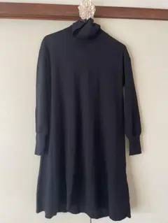 SHIPS シップス　ネイビー　タートル　ニットセーター　ワンピース