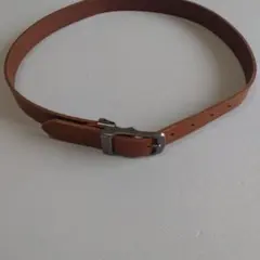 ブラウンレザー ベルト 金属バックル