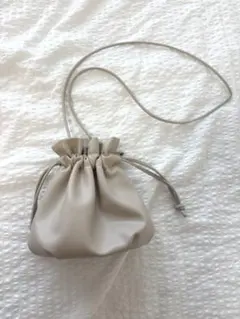 巾着 ショルダーバッグ アイボリー
