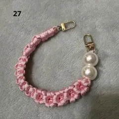 【パラコード】スマホハンドストラップ　ピンク　桜　パール