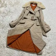 フ*ウ様 Max Mara 中綿ロングコート ベージュ系 Lサイズ ファー付き