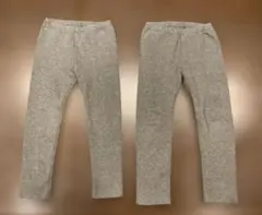 ユニクロ　グレー フリース レギンスパンツ 110cm