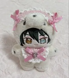 いつぬい ぬい ぬい服 スタイ ヘッドドレス ピンク×ホワイト 編み物 かぎ編み