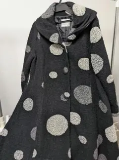 EIKOKONDO イークラット フーデット コート ドット パッチワーク XL