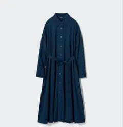 コットンAラインシャツワンピース【UNIQLO】