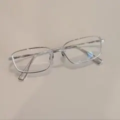 JINS　シルバーメタルフレーム　長方形　メガネ　メガネケース付