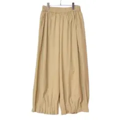 新品 タグ付き M〜L ベージュ 裾フリル バルーン ワイドパンツ レディース