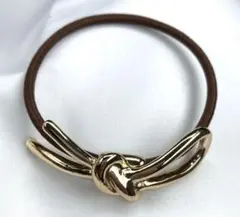 ヘアゴム　ヘアポニー　ヘアアクセサリー　ヘアアレンジ　新品　リボン　ゴールド