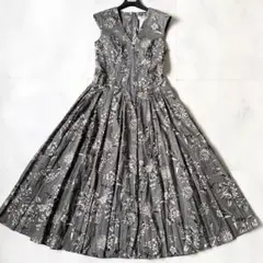 極美品 マックスマーラ ロングワンピース ピュアコットンボイルドレス 花柄 36