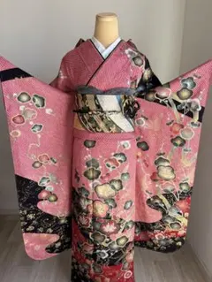 振袖フルセット　正絹振袖（未使用） 袋帯　成人式　赤系