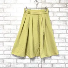 ロペピクニック　プリーツスカート　黄色　M ウエストゴム　裏地付