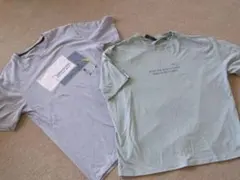 グレー グラフィックプリント Tシャツ2枚セット