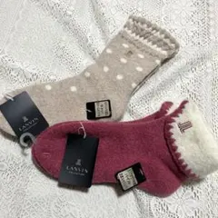 LANVIN ランバン　あったか靴下　モコモコ　ルームソックス　ウール混