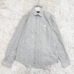 ブラックレーベルクレストブリッジ 長袖シャツ メンズ ホワイト 花柄 総柄 M