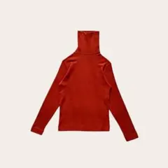 プルオーバーニット タートルネック ウール混合 オレンジ セーター トップス