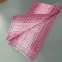 昭和レトロ/ピンク系刺繍レースショール
