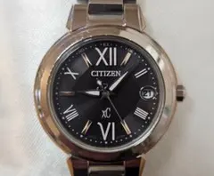 美品　CITIZEN xC 電波ソーラー 黒文字盤　新品電池